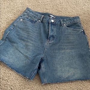 Missguided denim biker shorts